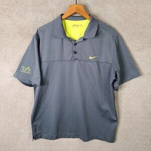 Nike Golf Shirt Mens XL Gray Polo Dri-Fit Polyester Short Sleeve Casual Athletic